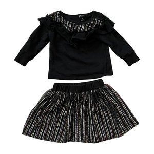 Art Class Toddler Girl 2 Piece Set Sequin Mesh Skirt Top Matching Outfit 18M